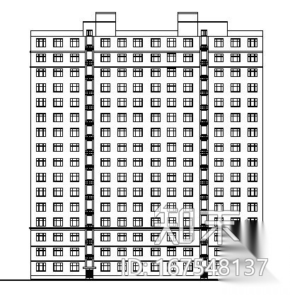 呼和浩特某十六层住宅楼毕业建筑设计cad施工图下载【ID:167548137】