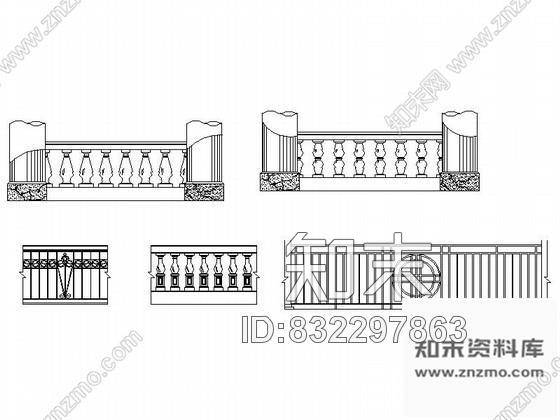 图块/节点全套楼梯及栏杆CAD图块下载cad施工图下载【ID:832297863】