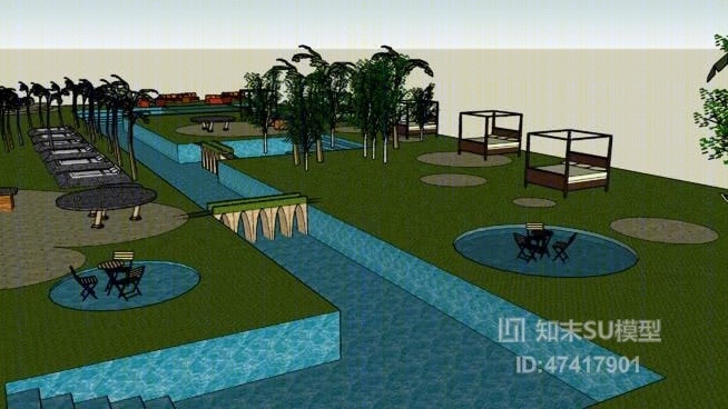 泳池SU模型下载【ID:917954449】