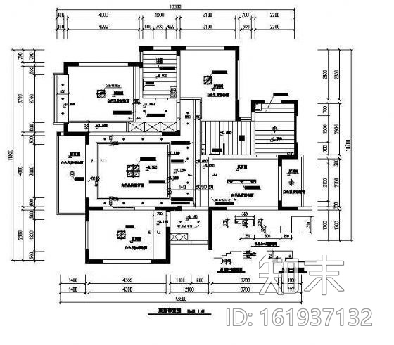 三居室家装图纸cad施工图下载【ID:161937132】