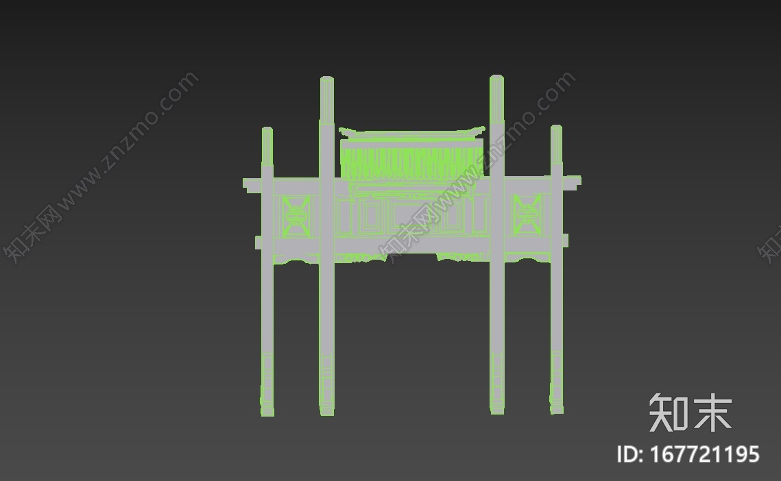 古建筑牌楼CG模型下载【ID:167721195】