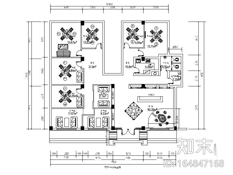 中式茶社施工图施工图下载【ID:164847168】