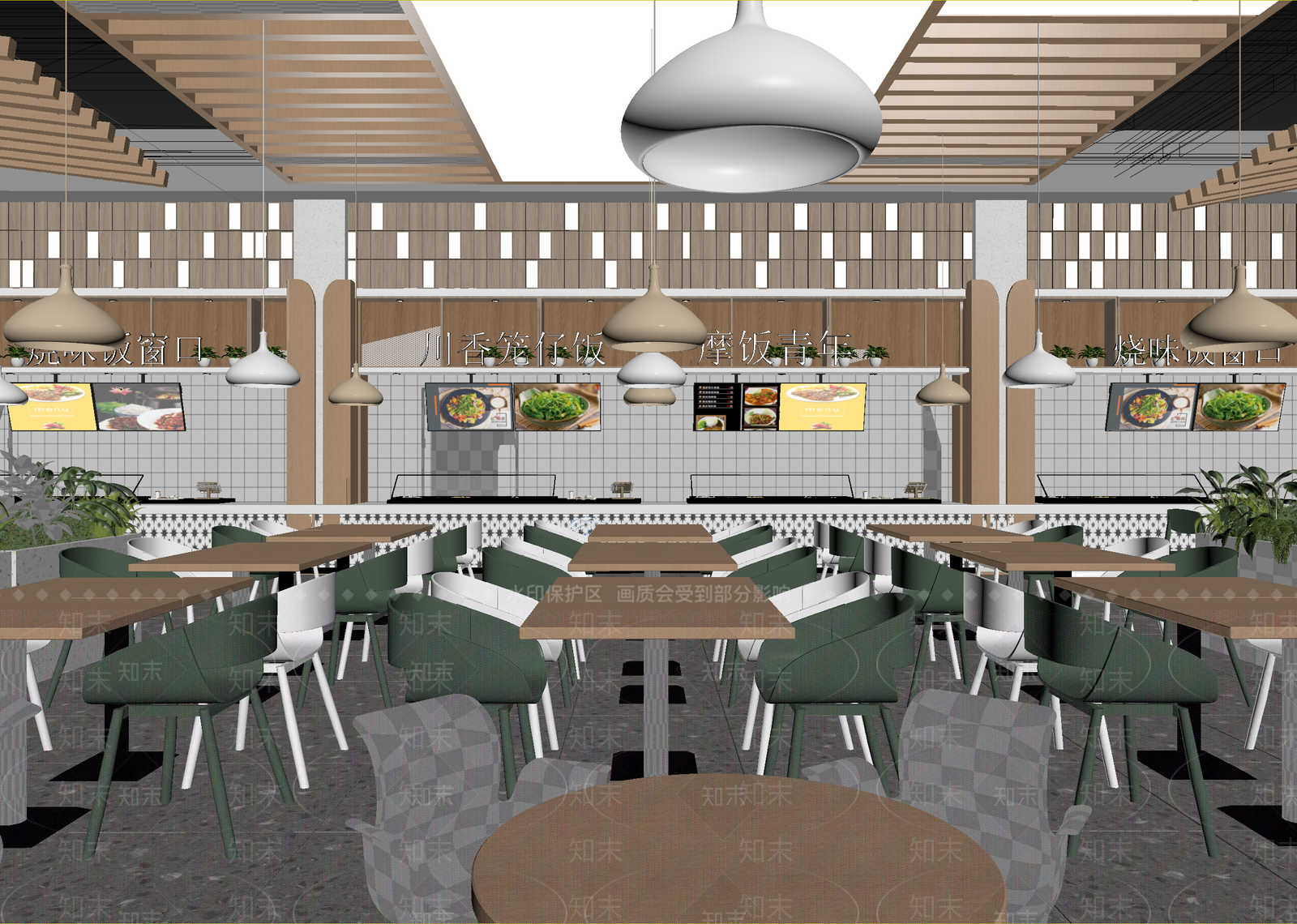 现代自助餐厅3D模型下载【ID:1214858044】