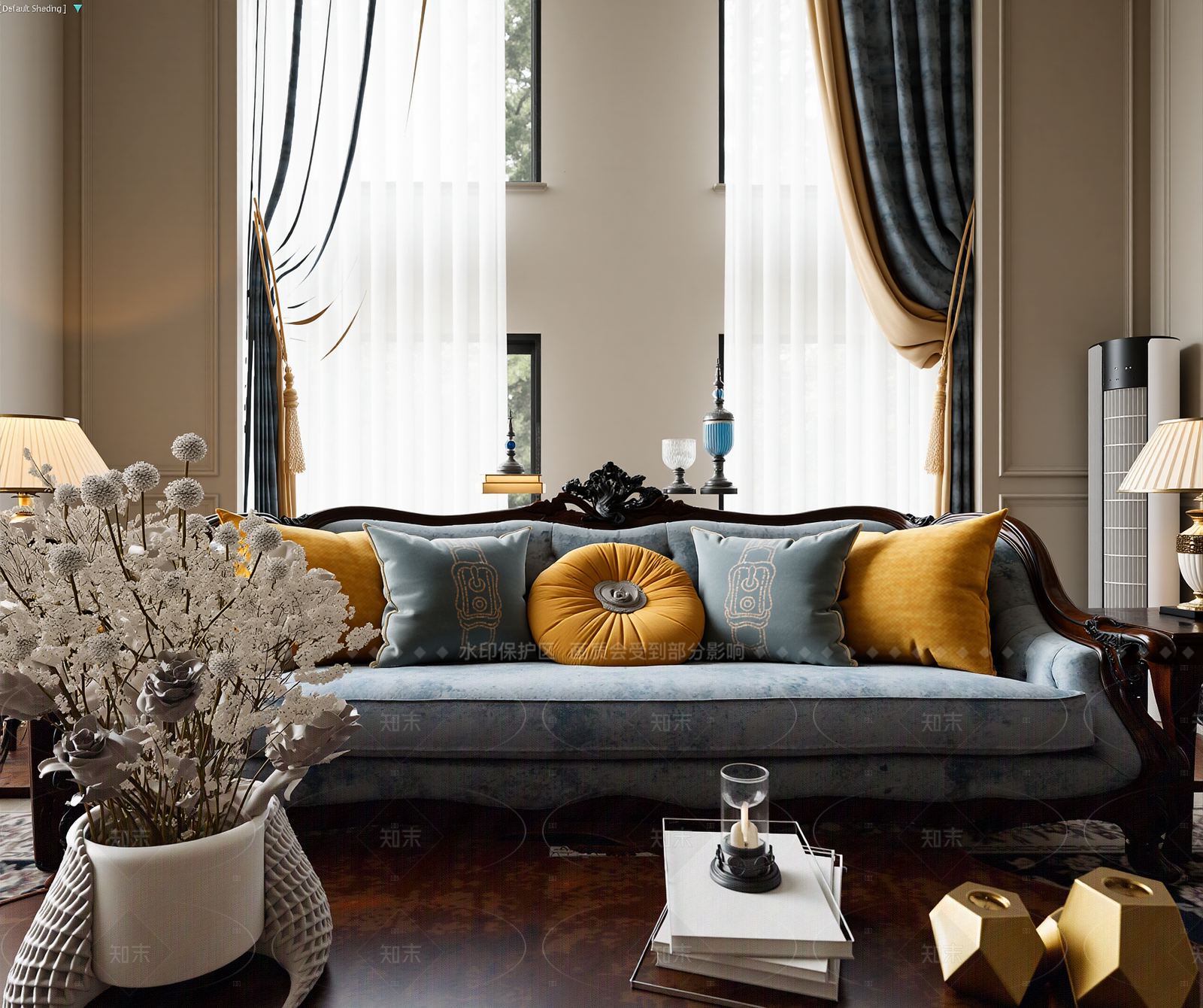 欧式家居客厅3D模型下载【ID:1214933319】