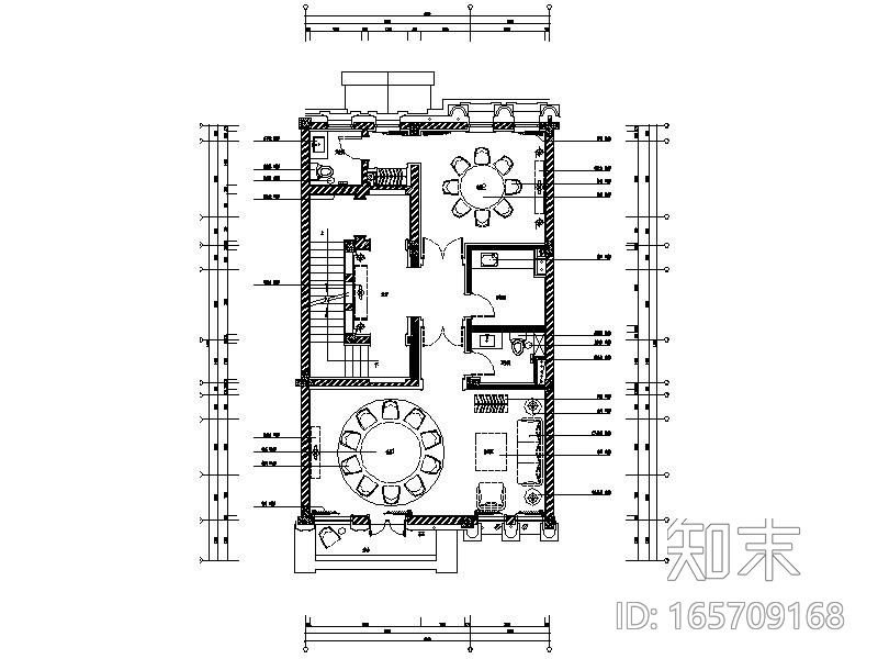 [济南]新中式东方风情别墅会所样板房室内设计施工图（...cad施工图下载【ID:165709168】