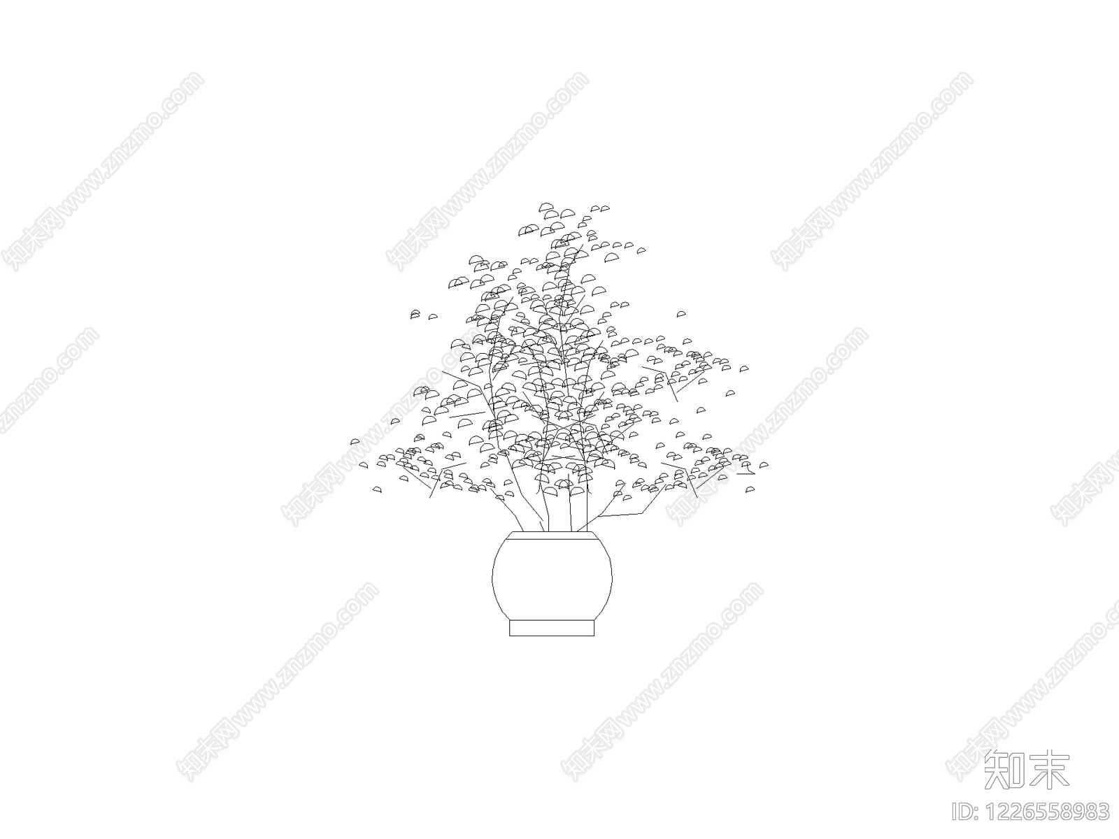 种绿植盆栽图块cad施工图下载【ID:1226558983】