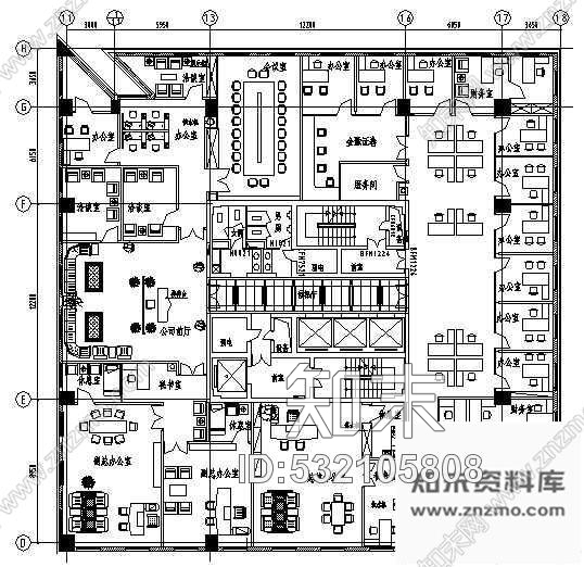 施工图某办公空间装修图cad施工图下载【ID:532105808】