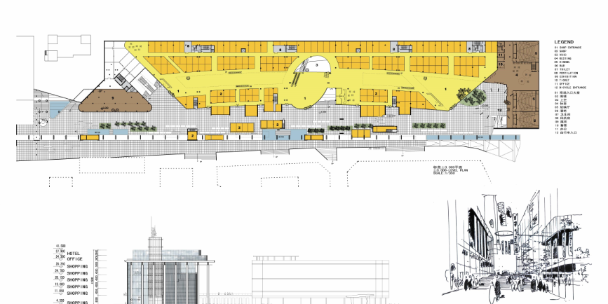 成都国际商城建筑方案文本cad施工图下载【ID:151655132】