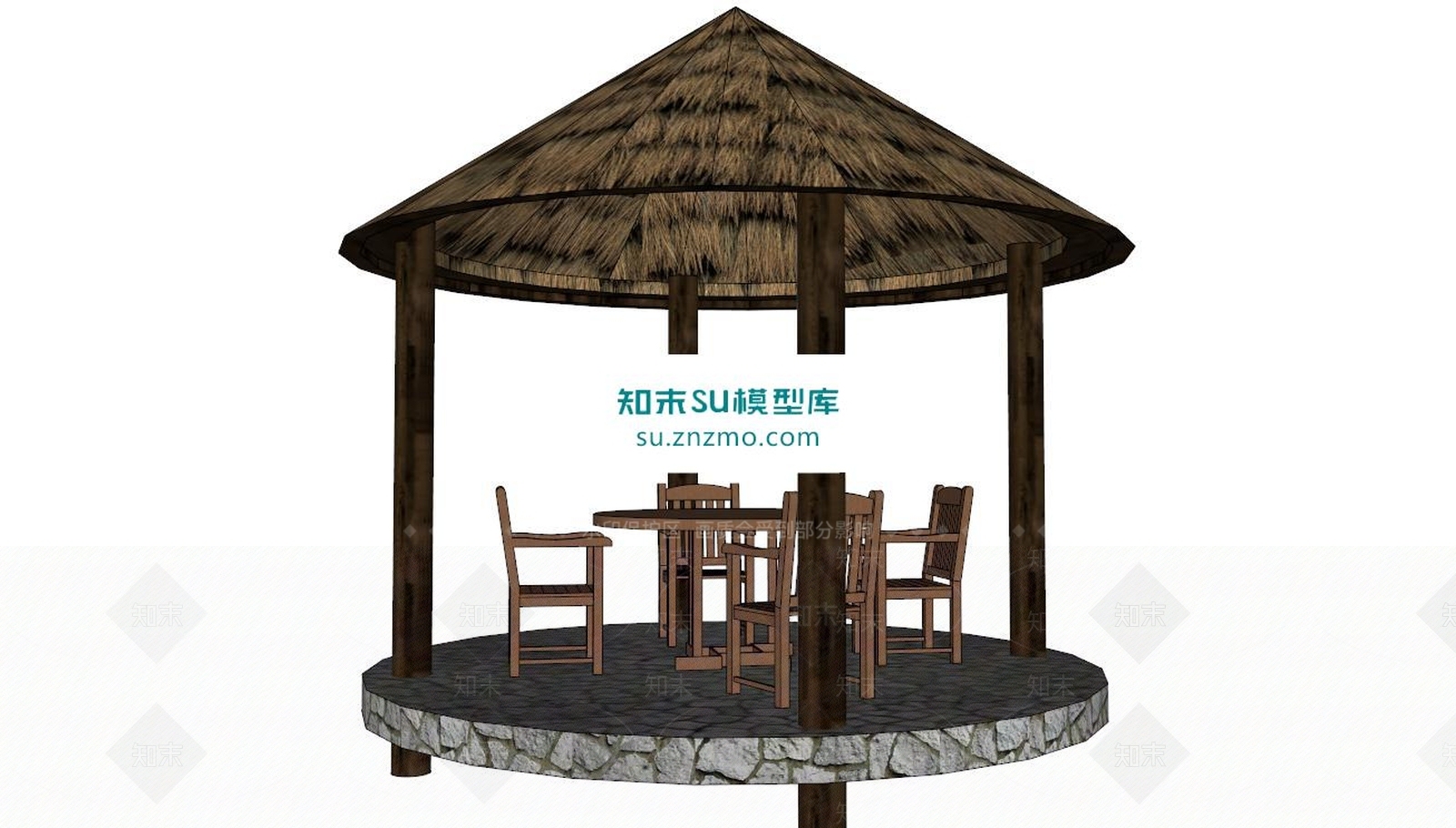 茅草瓦SU模型下载【ID:160655101】