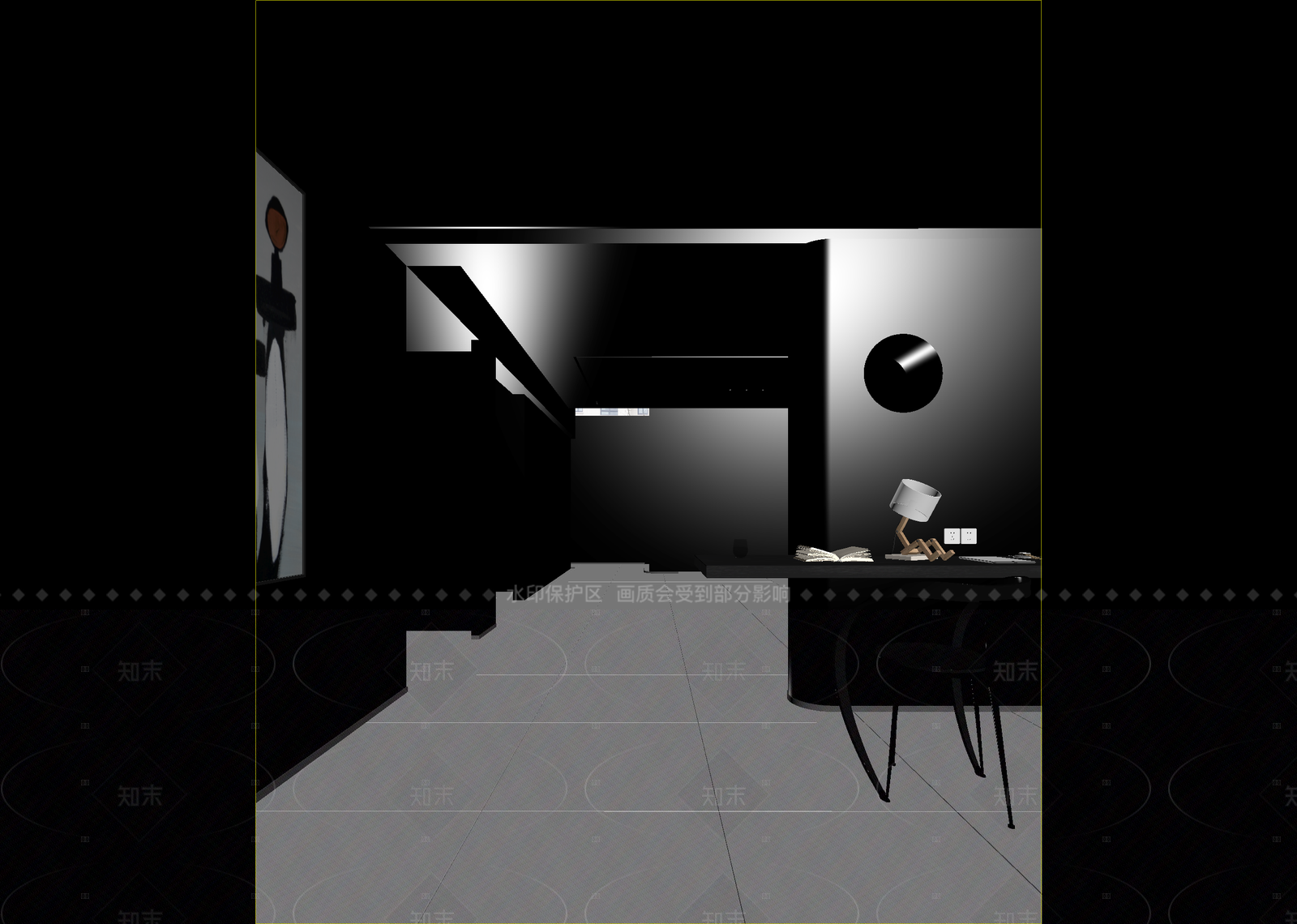 极简办公大厅3D模型下载【ID:1214926195】