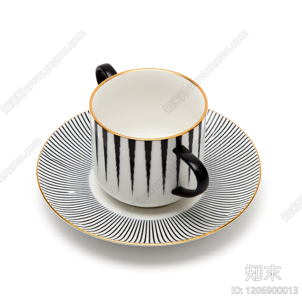 条纹咖啡杯套装3D模型下载【ID:1206900013】