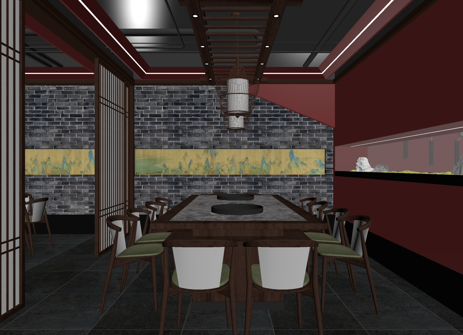 新中式包厢3D模型下载【ID:1214561926】