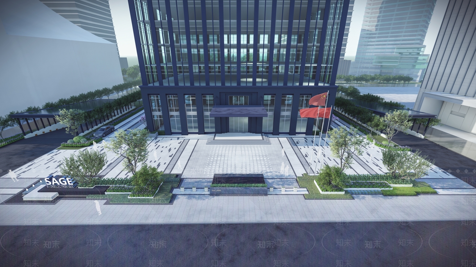 现代办公楼入口大门SU模型下载【ID:1148243597】