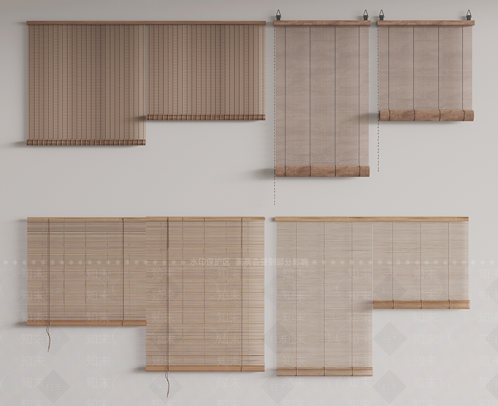 新中式竹帘3D模型下载【ID:1148082481】