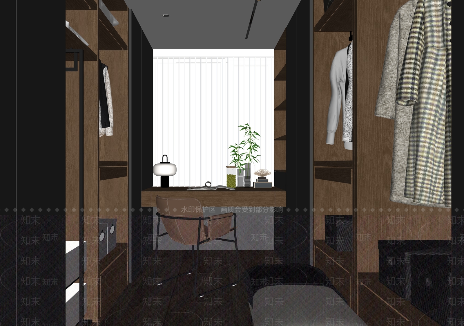 现代衣帽间SU模型下载【ID:1148085857】