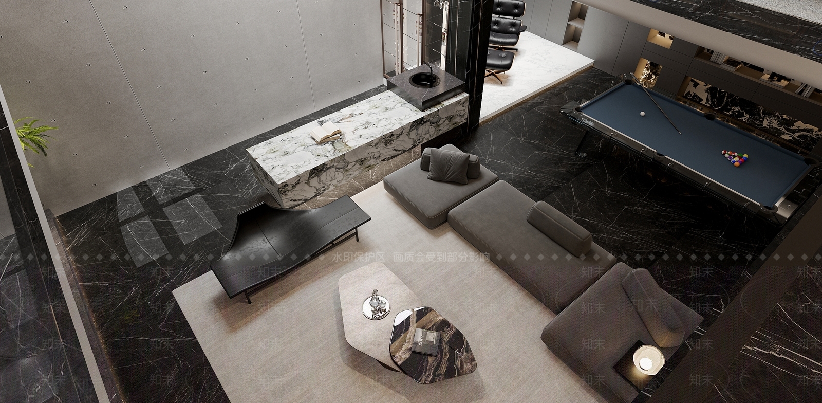 现代台球室3D模型下载【ID:1214112486】