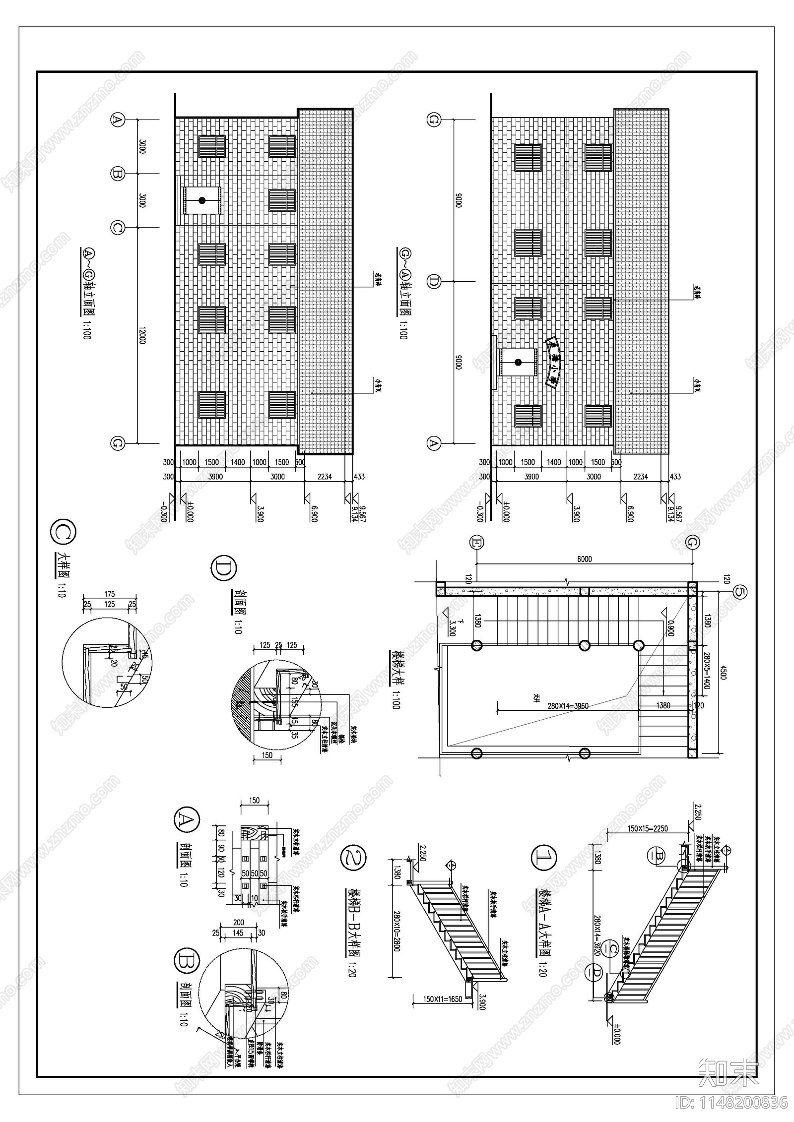 古建筑cad施工图下载【ID:1148200836】