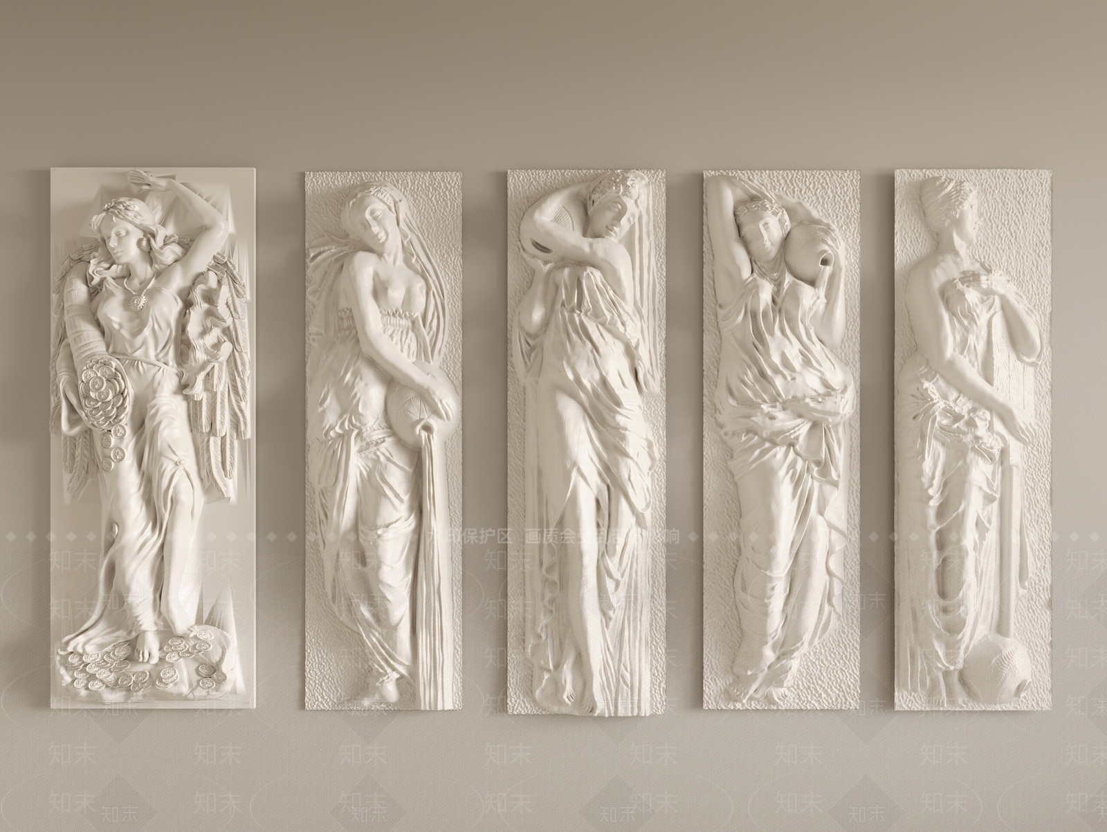 欧式浮雕墙面SU模型下载【ID:1148092591】