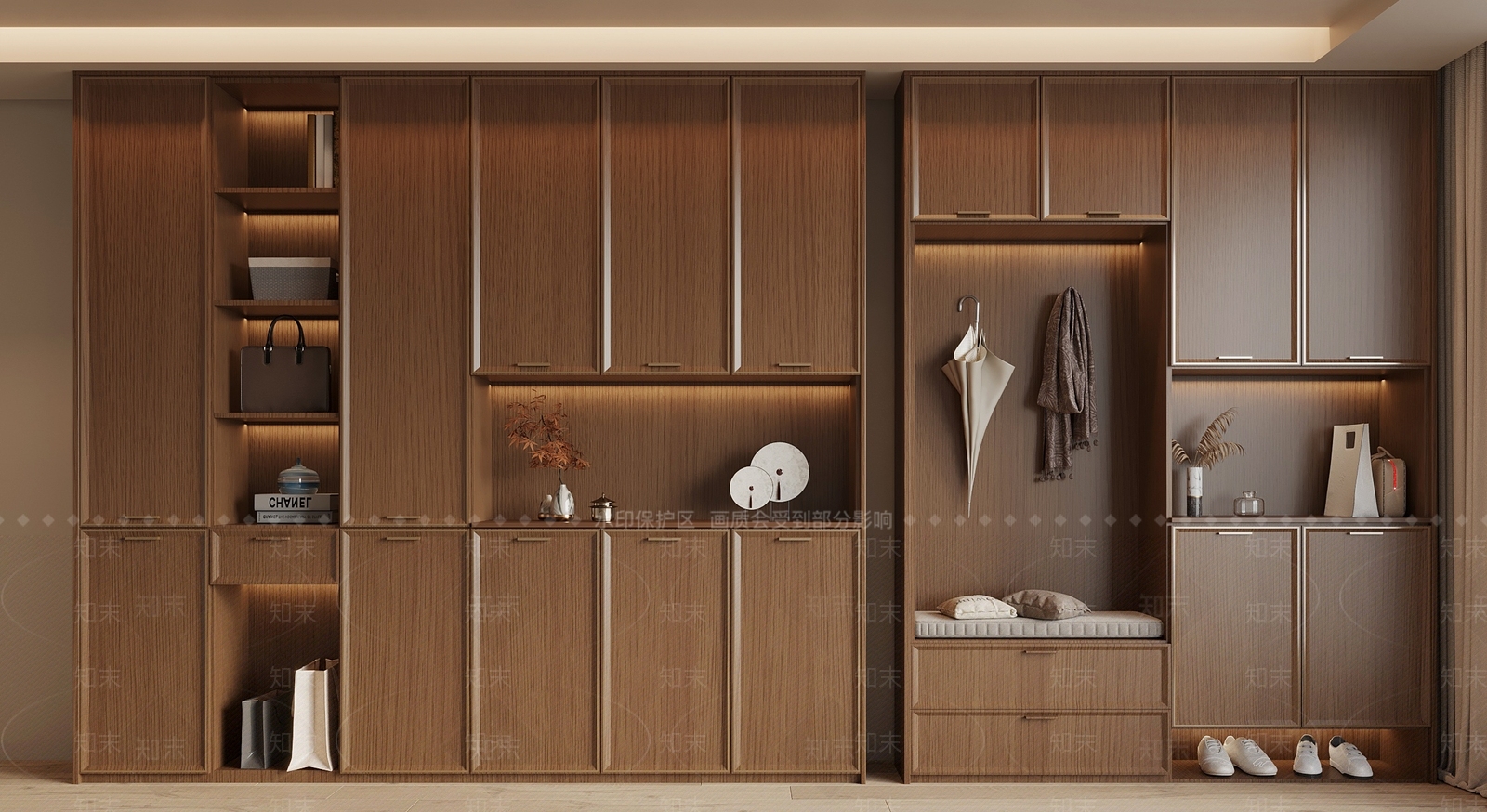 现代中古风鞋柜SU模型下载【ID:1148094210】