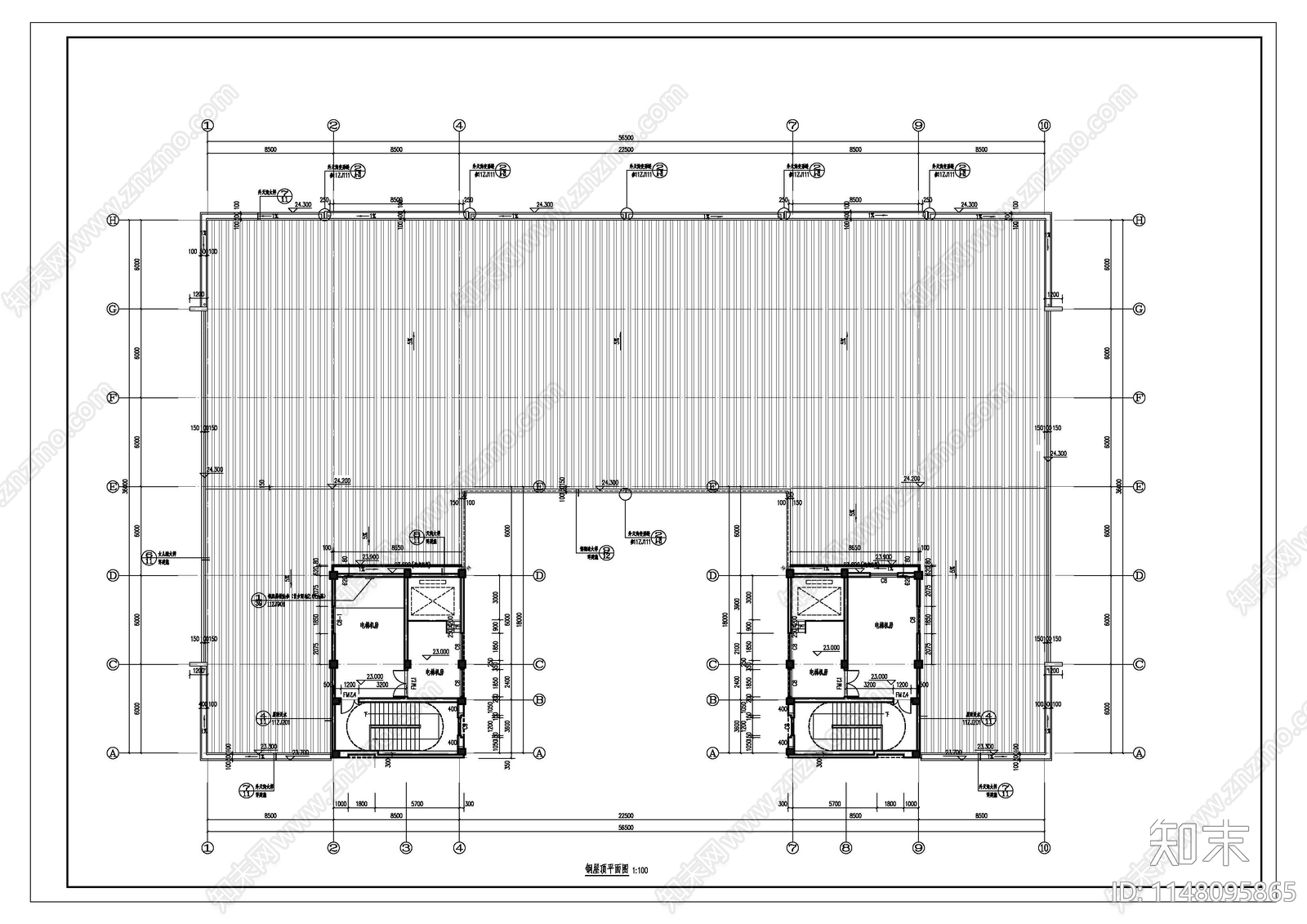 五层制衣厂房框架结构水电结构建筑施工图施工图下载【ID:1148095865】