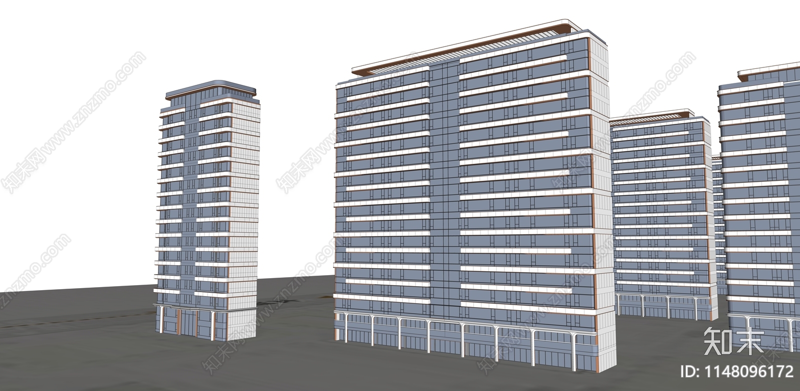 现代高层住宅SU模型下载【ID:1148096172】