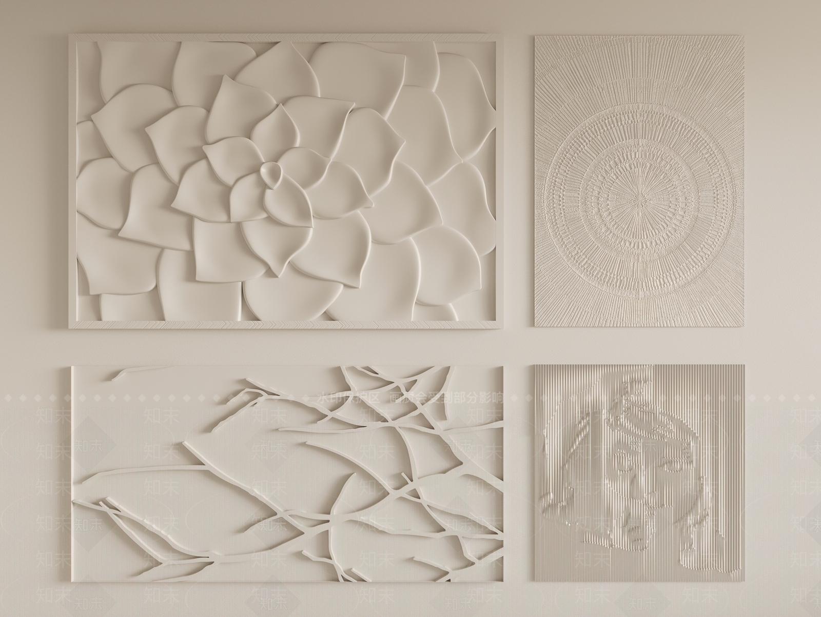 现代浮雕墙面SU模型下载【ID:1148096948】
