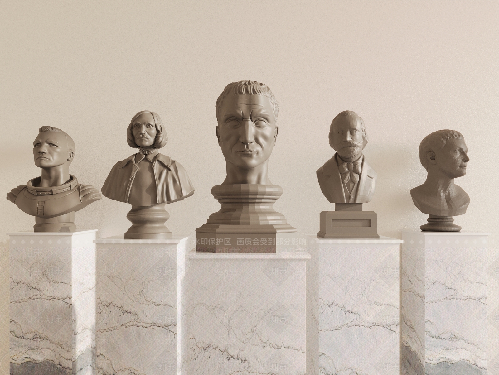 现代人像雕塑SU模型下载【ID:1148097608】