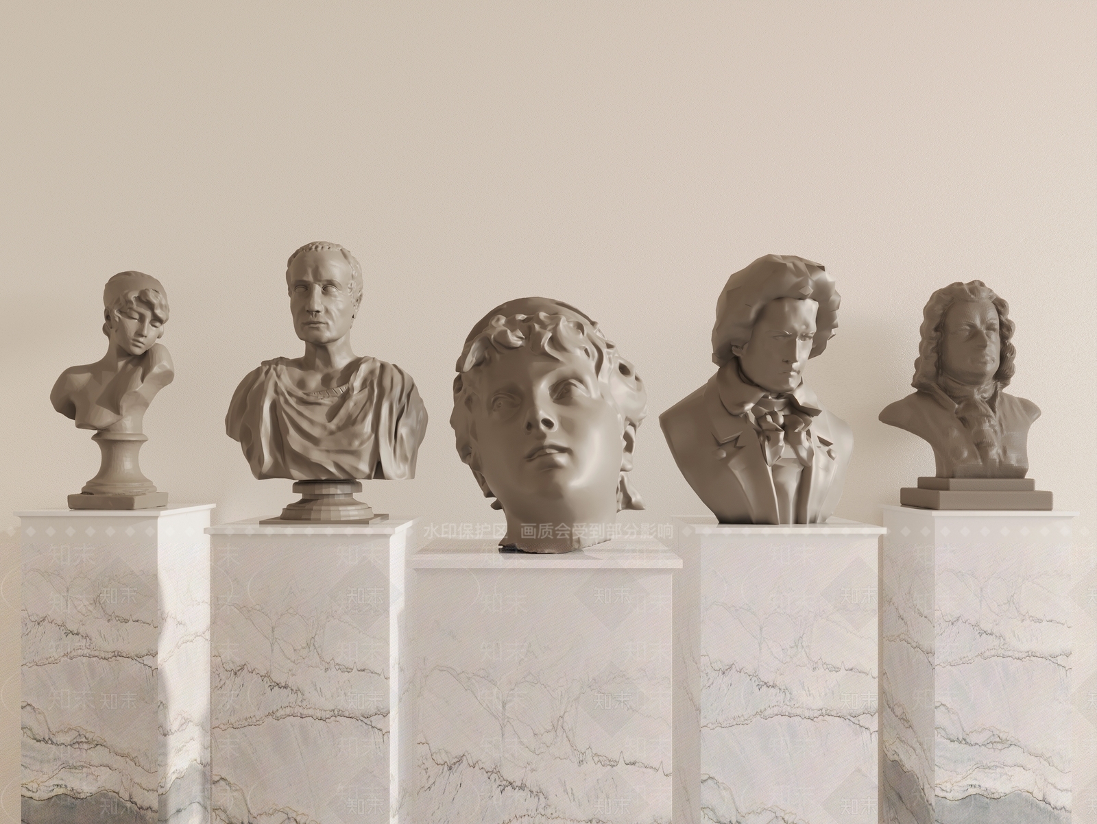 现代人像雕塑SU模型下载【ID:1148098712】