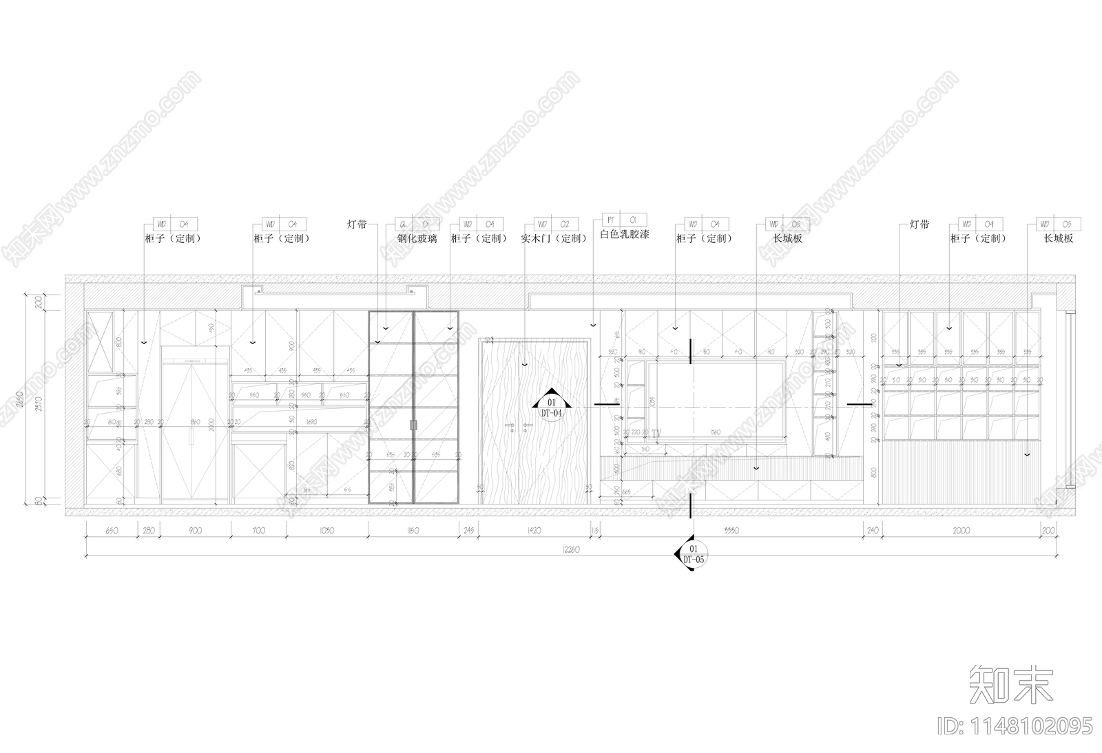 新中式样板房施工图cad施工图下载【ID:1148102095】