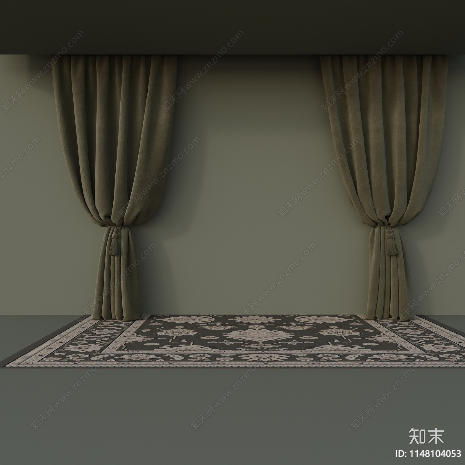 法式窗帘3D模型下载【ID:1148104053】