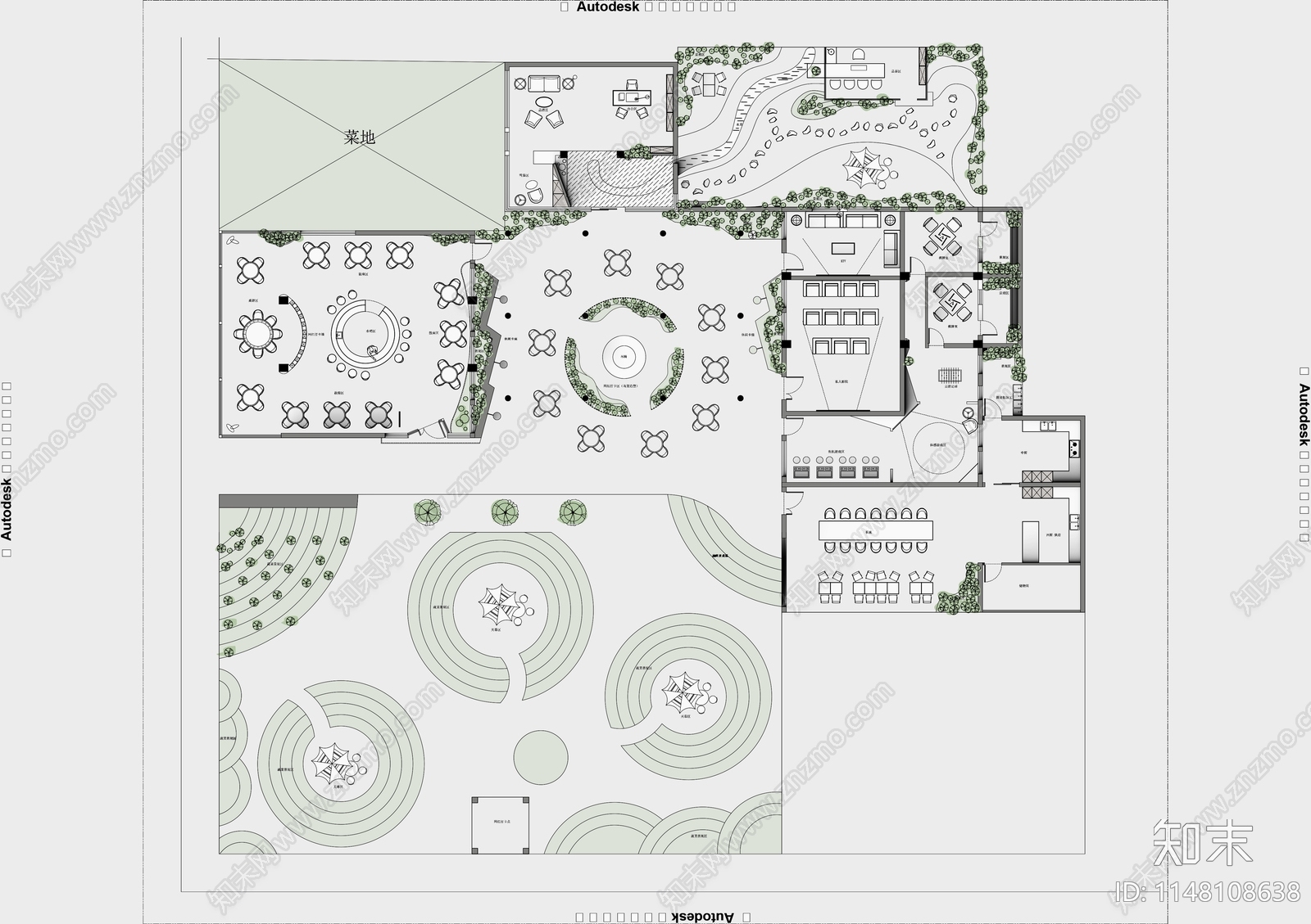 现代娱乐基地cad施工图下载【ID:1148108638】