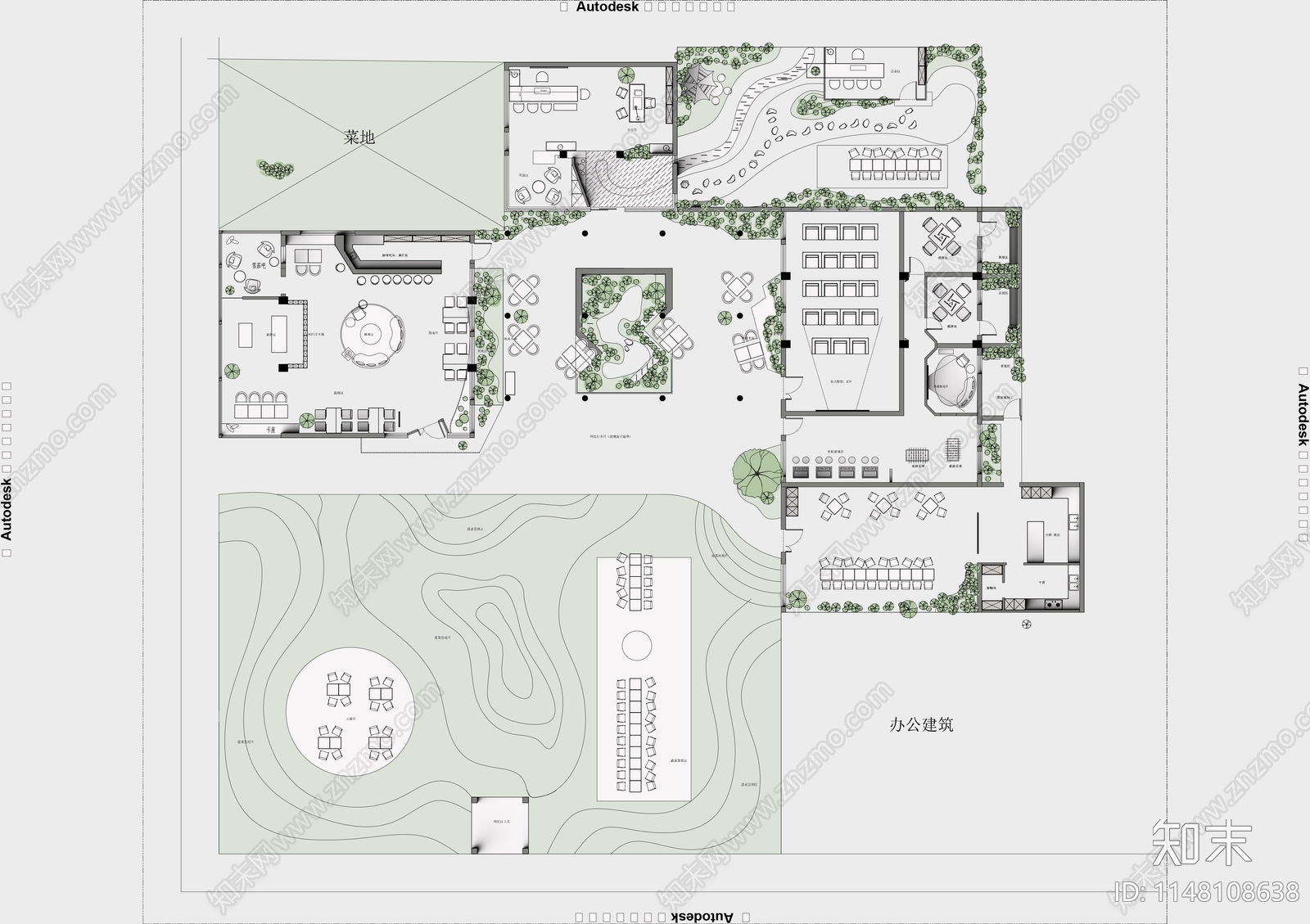 现代娱乐基地cad施工图下载【ID:1148108638】