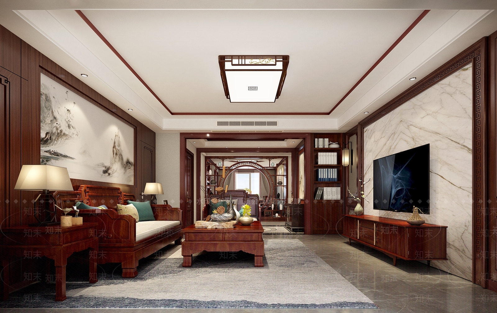 中式茶馆3D模型下载【ID:1214113242】