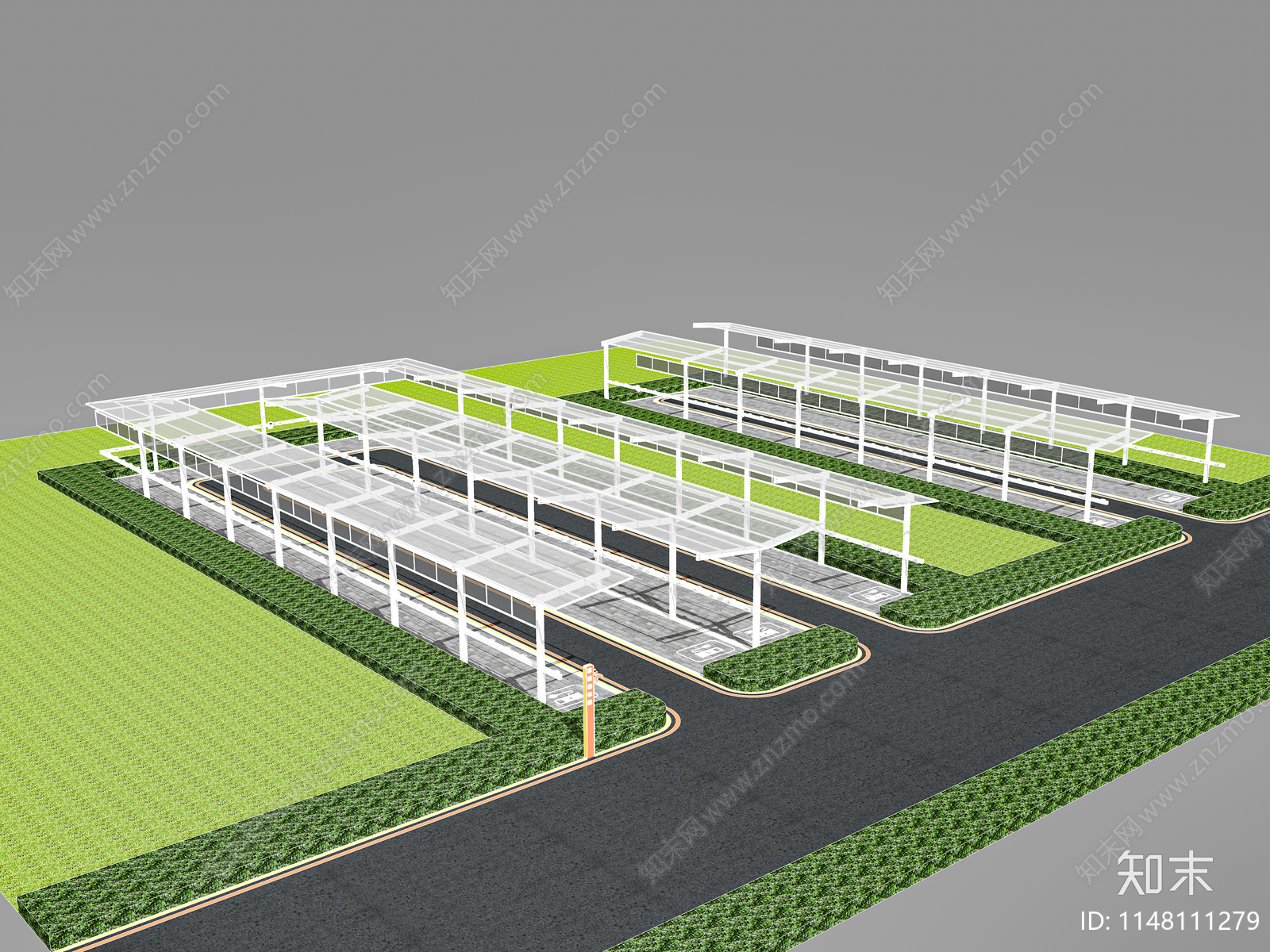 现代停车场SU模型下载【ID:1148111279】