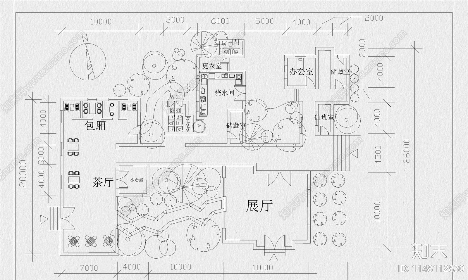 茶室茶楼茶馆施工图下载【ID:1148112830】