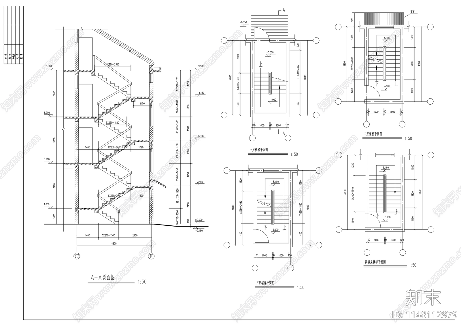 农村徽派住宅楼施工图施工图下载【ID:1148112979】