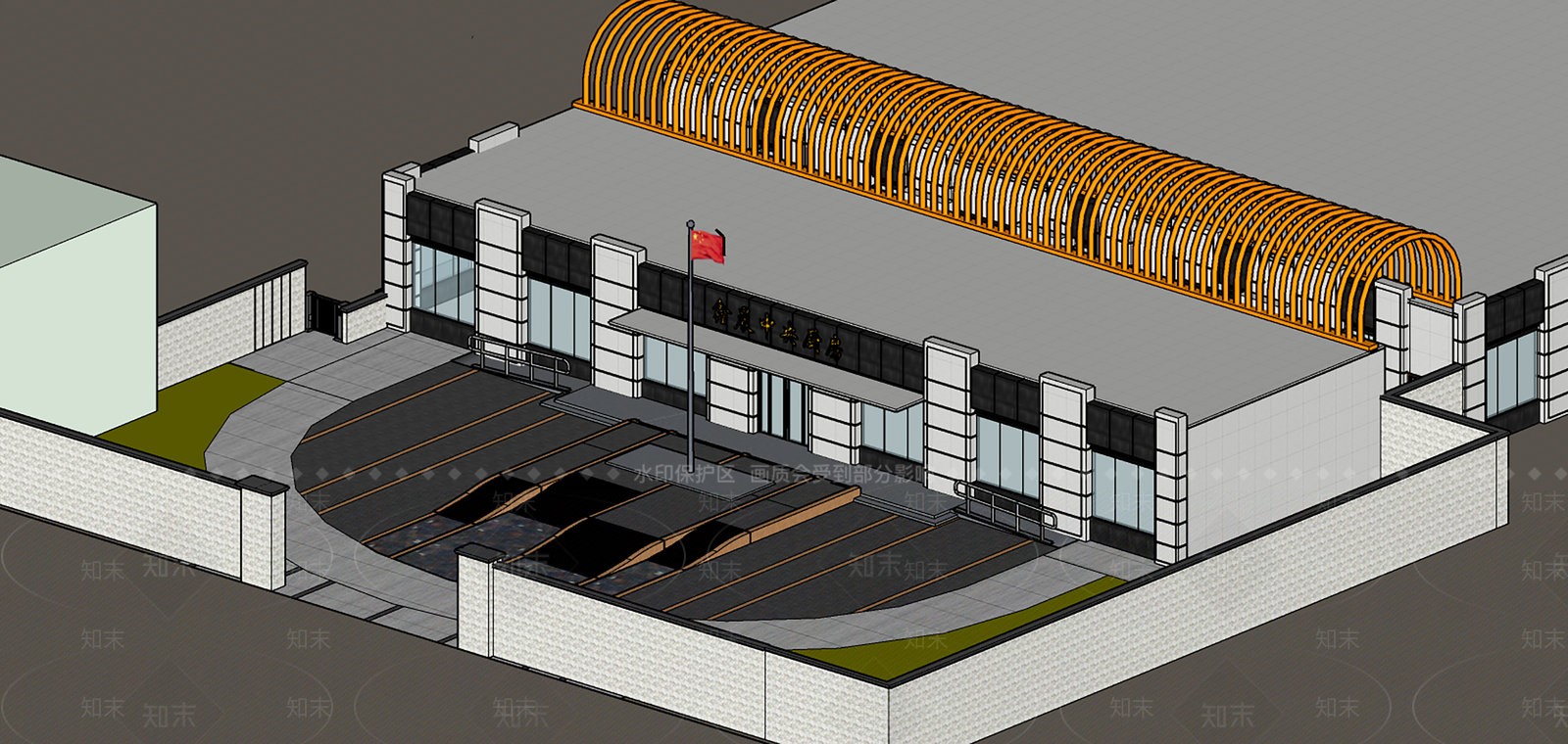 现代餐饮建筑SU模型下载【ID:1151514173】