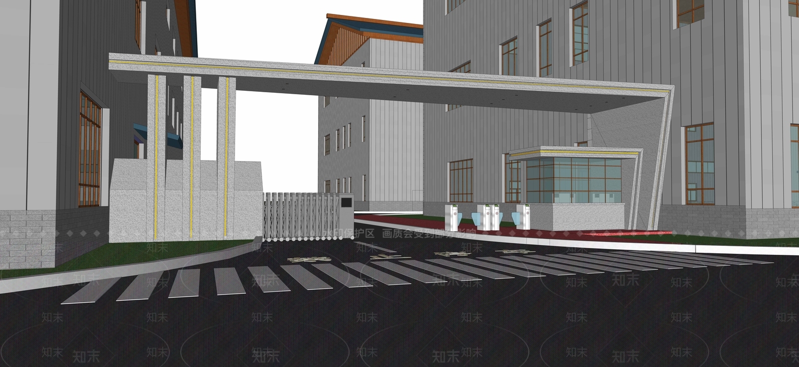 现代入口大门SU模型下载【ID:1148119885】