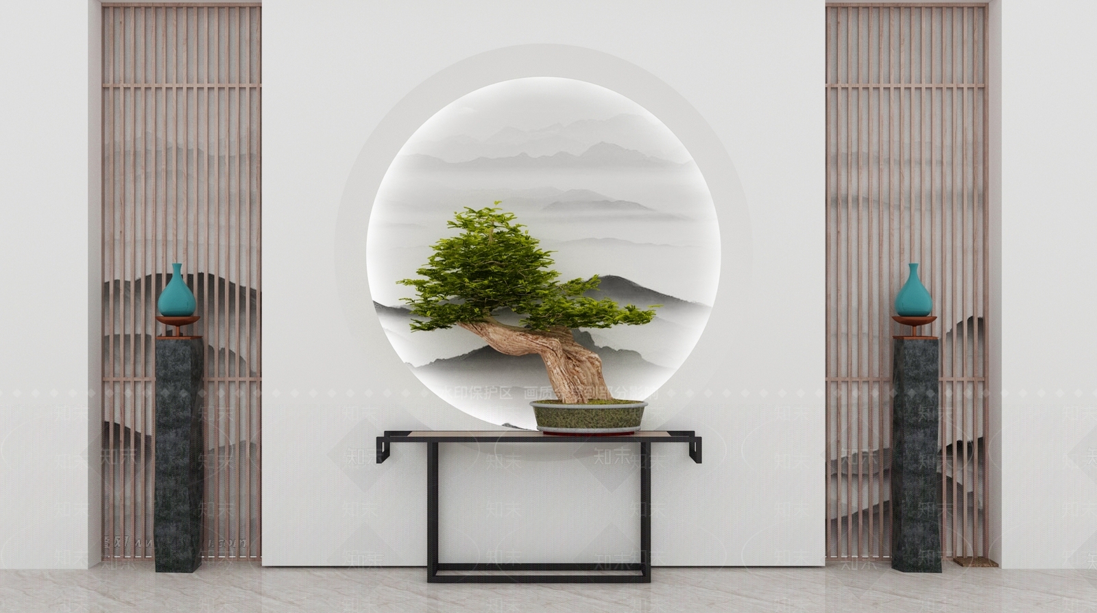 新中式盆景3D模型下载【ID:1148120869】