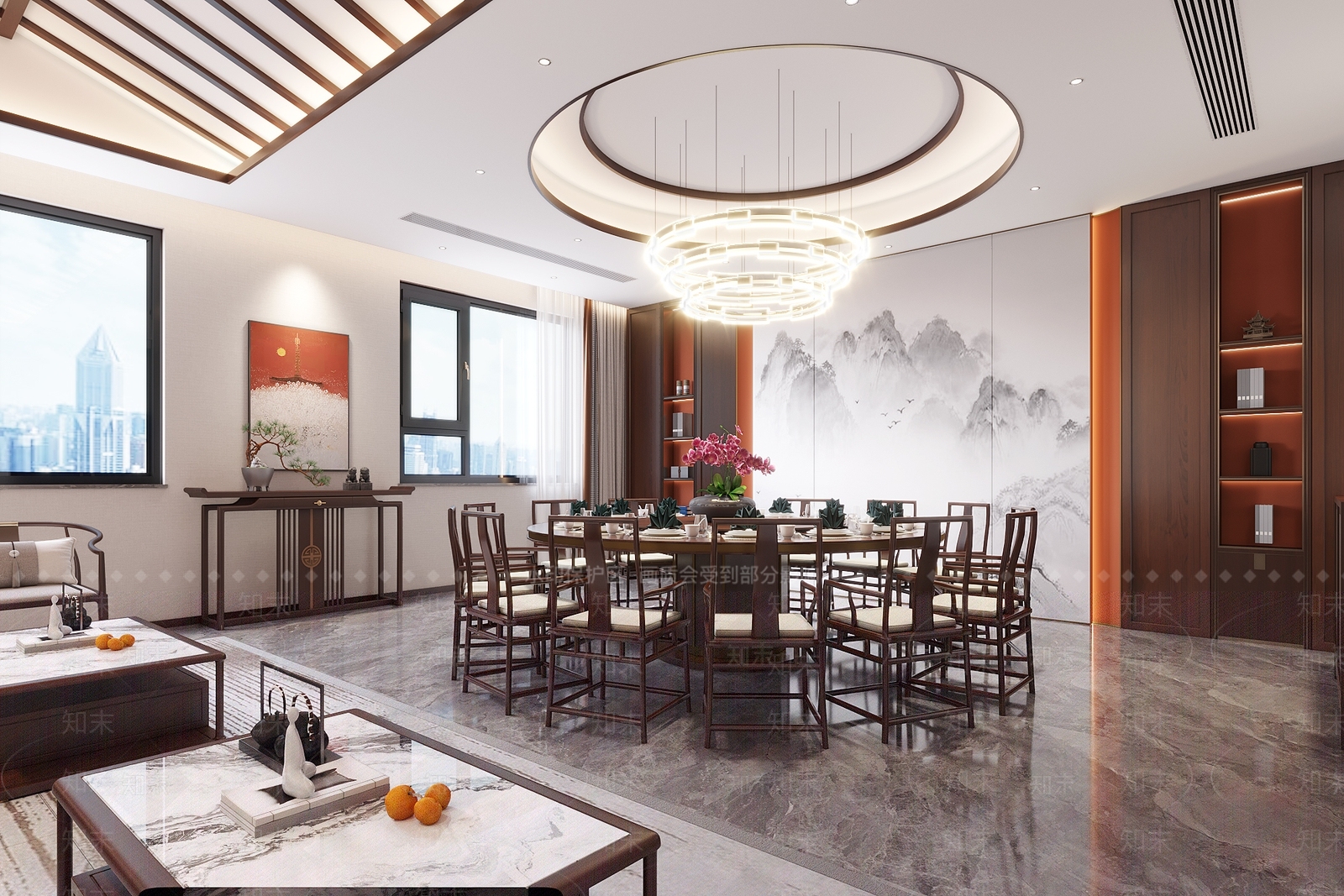 新中式酒店包厢3D模型下载【ID:1148122295】_知末3d模型网
