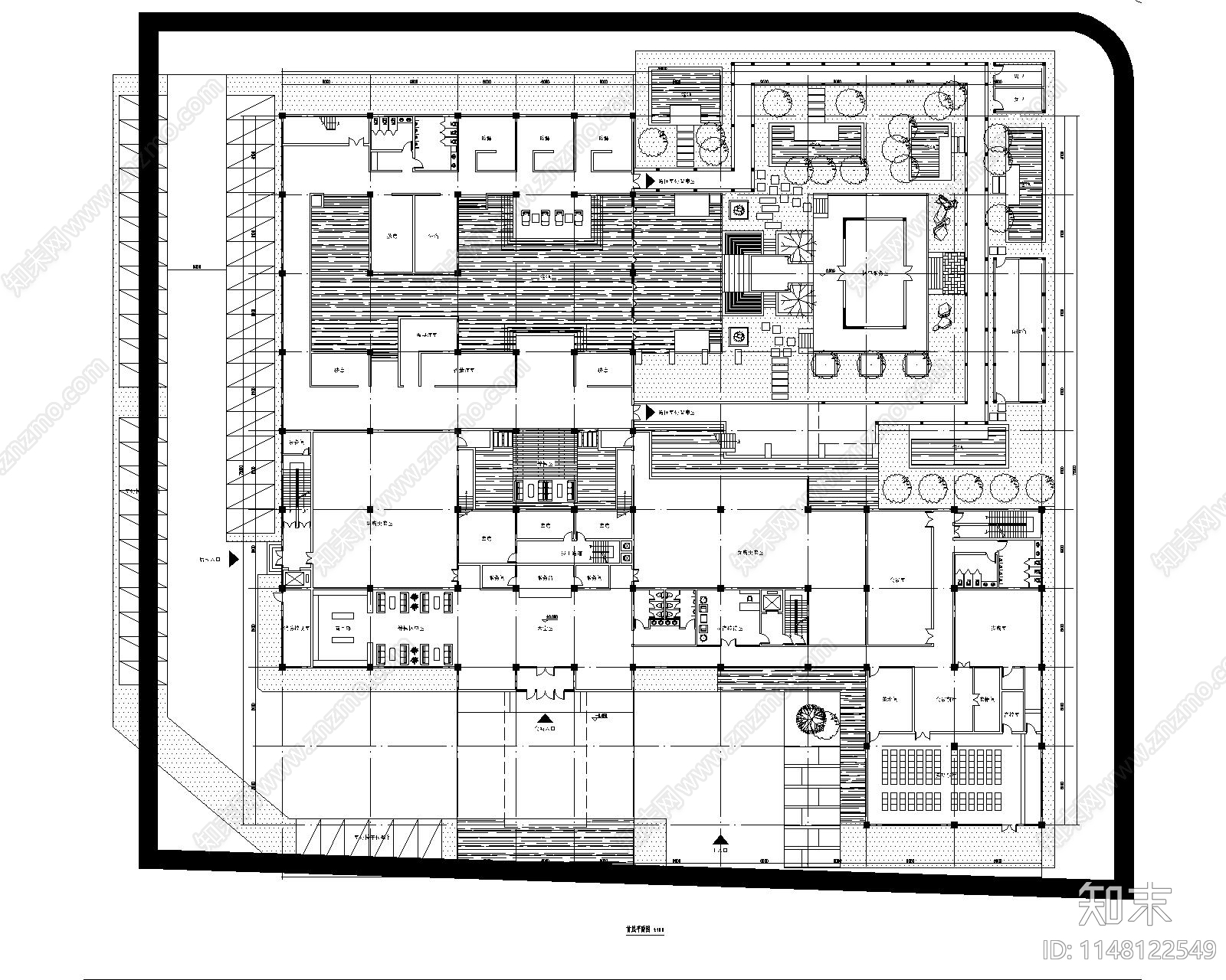 现代风格洗浴会所cad施工图下载【ID:1148122549】