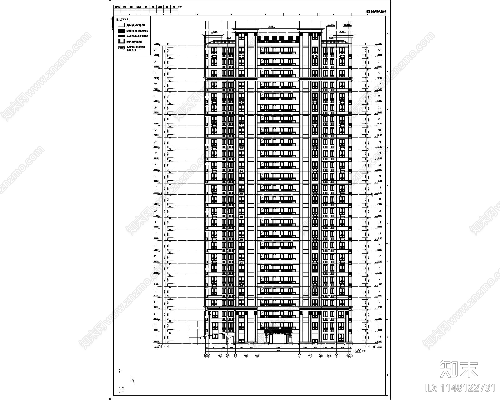 现代化高层住宅设计cad施工图下载【ID:1148122731】