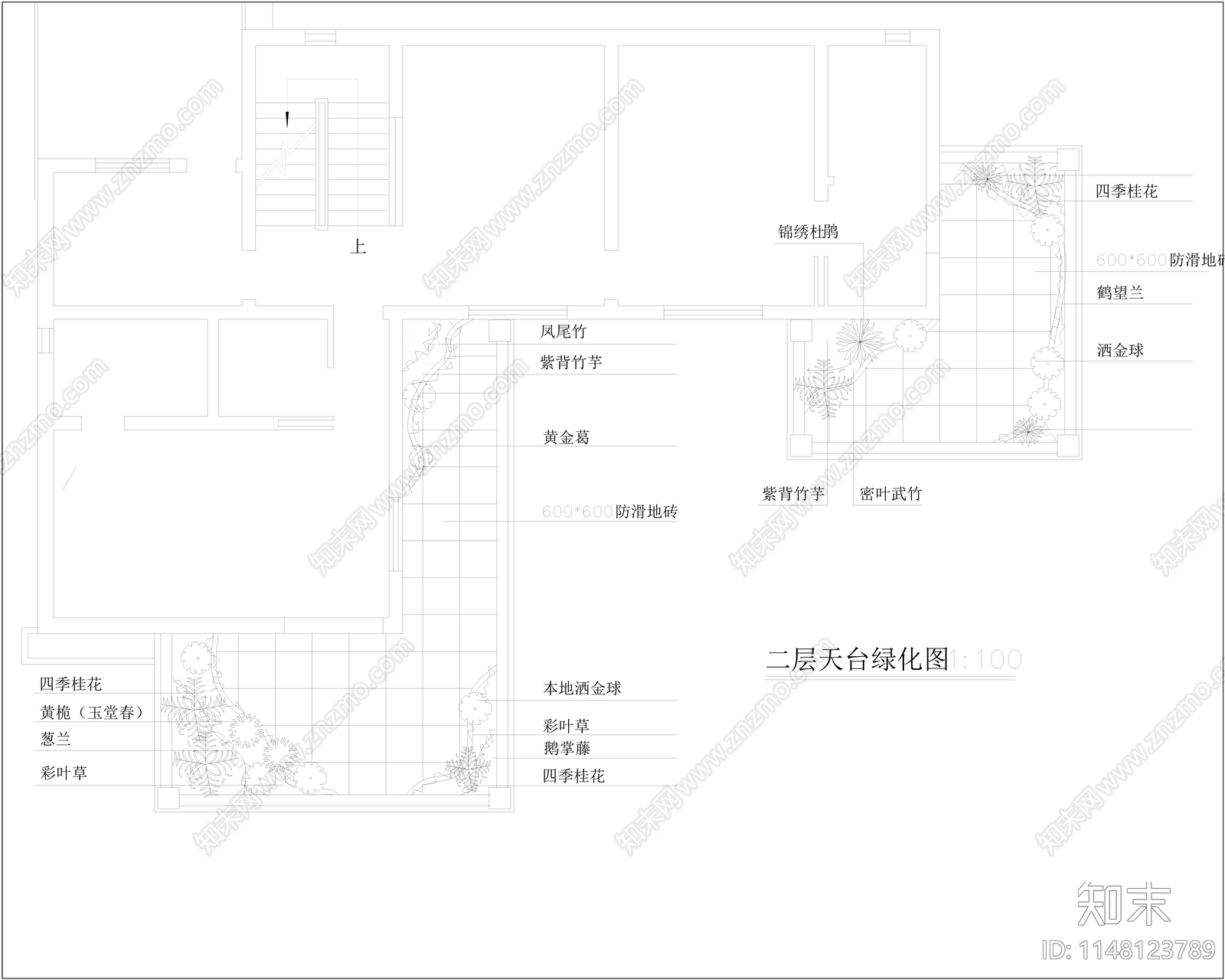 现代屋顶花园cad施工图下载【ID:1148123789】