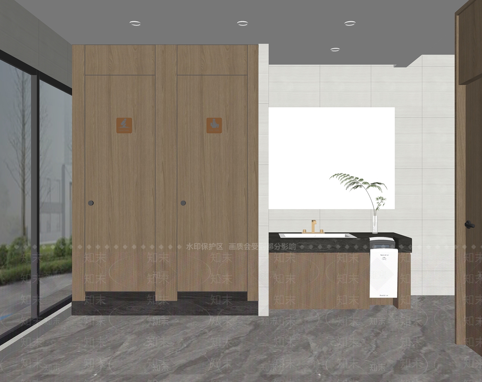 现代公共卫生间SU模型下载【ID:1148124393】