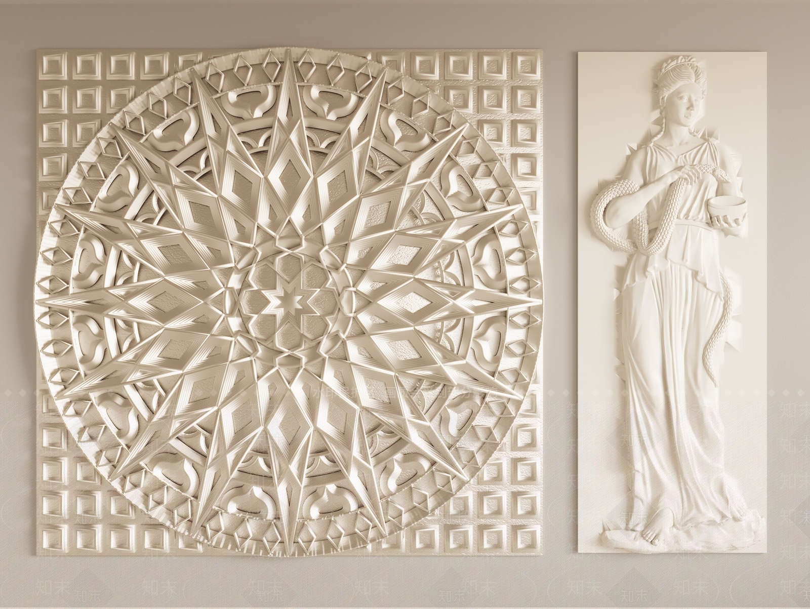 现代浮雕墙面SU模型下载【ID:1148124965】