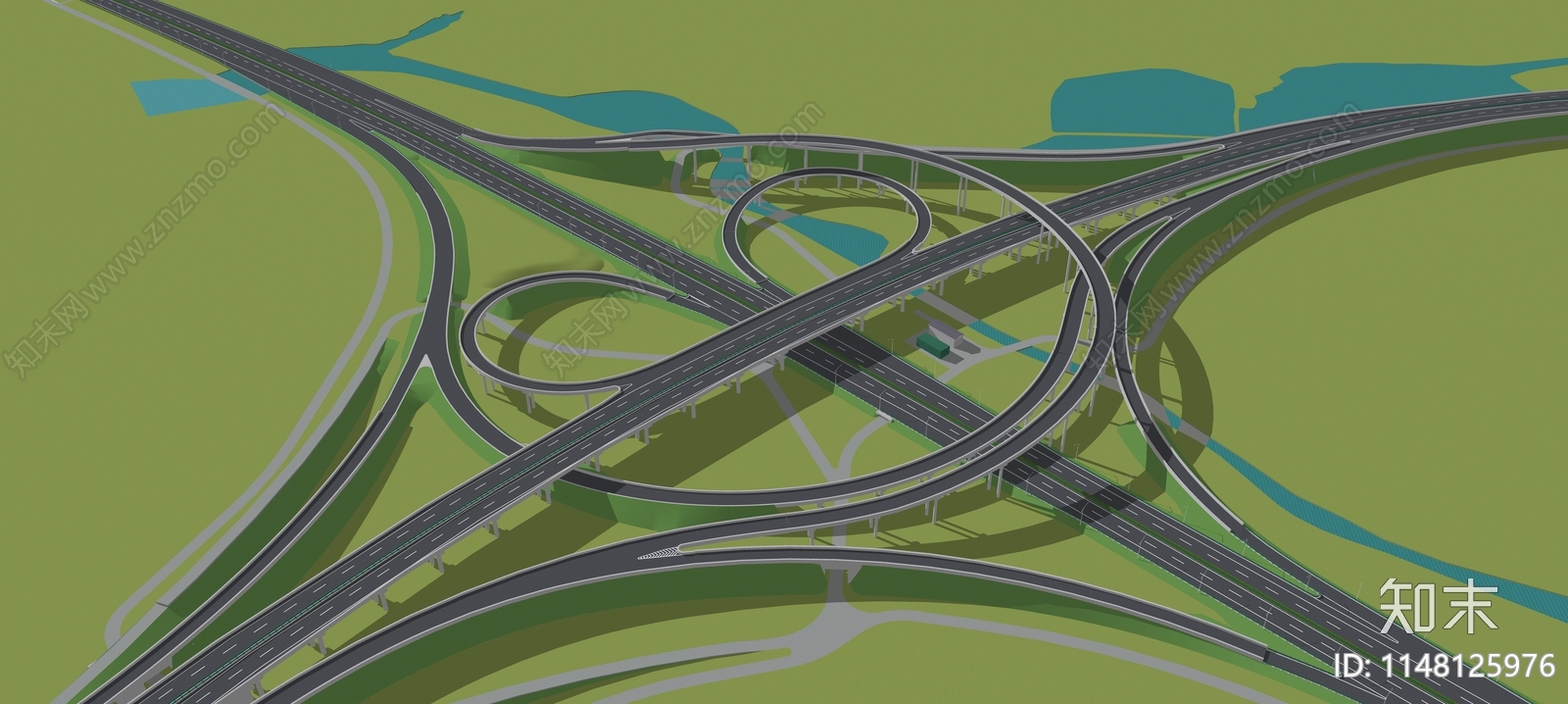 现代高速立交桥SU模型下载【ID:1148125976】