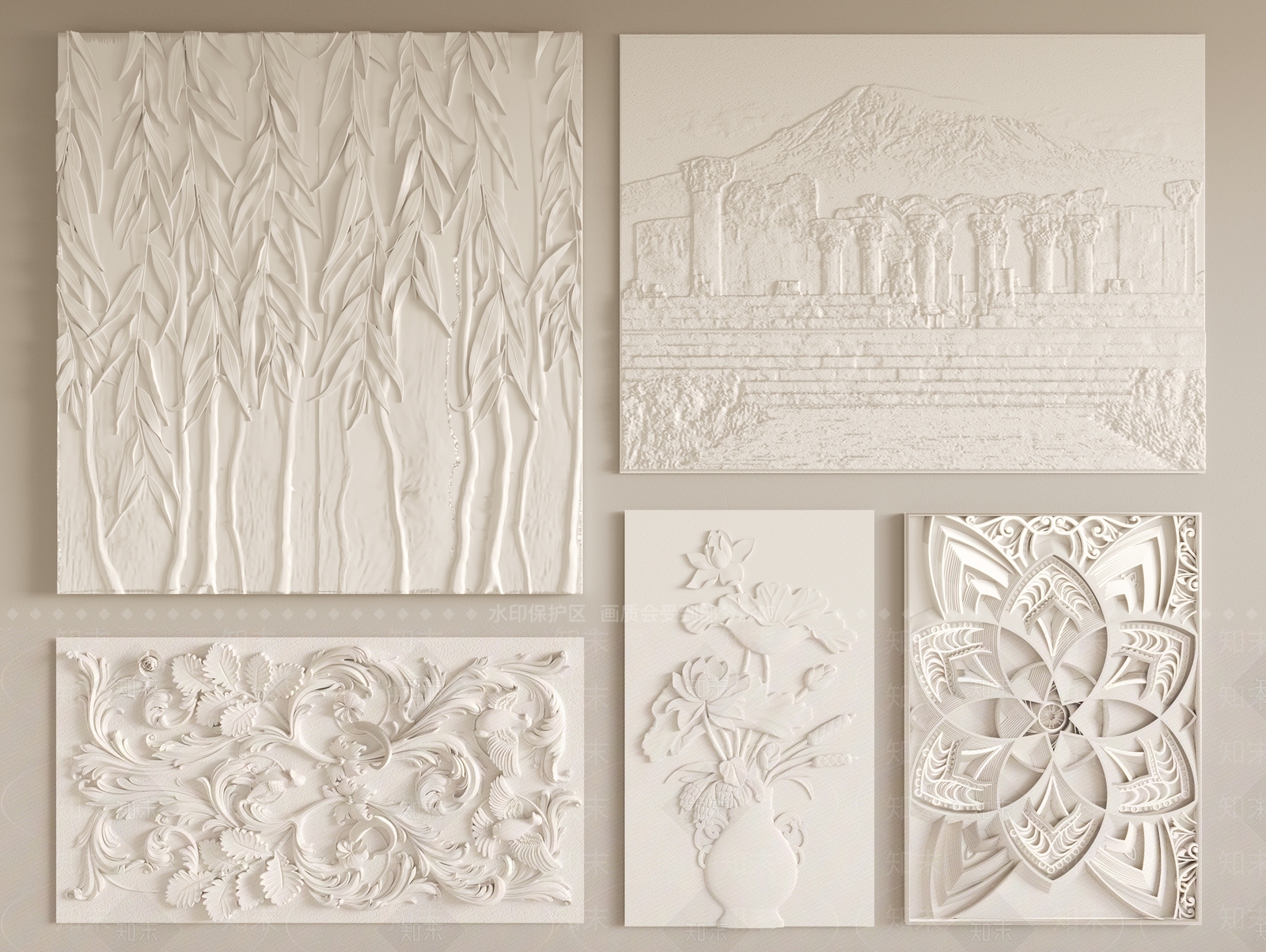 现代浮雕墙面SU模型下载【ID:1148126528】