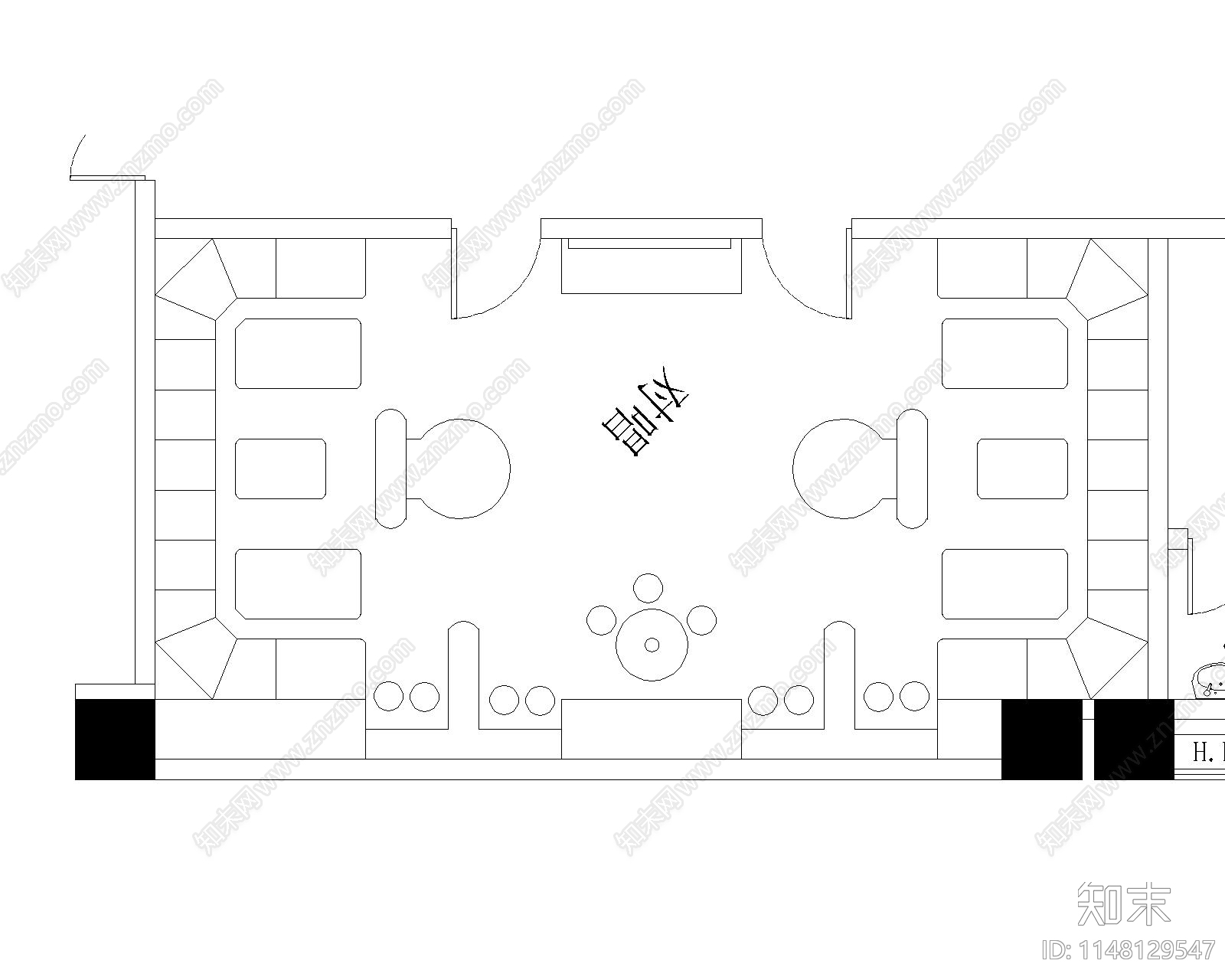 现代量贩式KTVcad施工图下载【ID:1148129547】