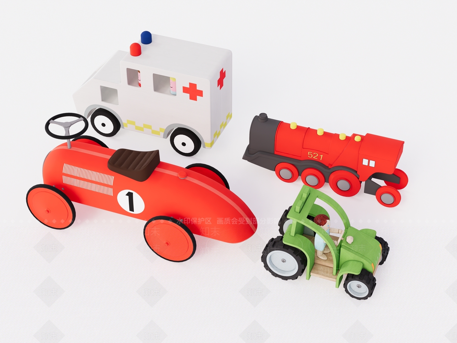 儿童玩具汽车SU模型下载【ID:1148135321】