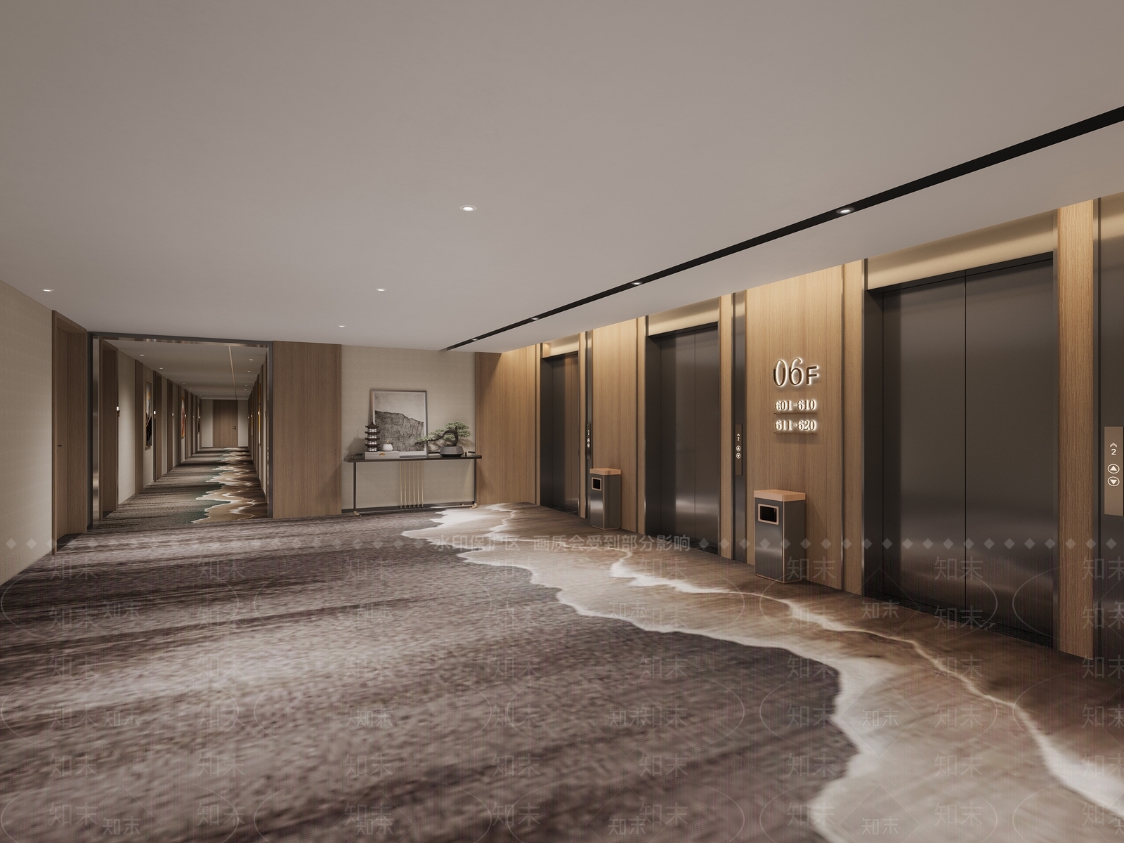 现代酒店过道3D模型下载【ID:1148135448】_知末3d模型网